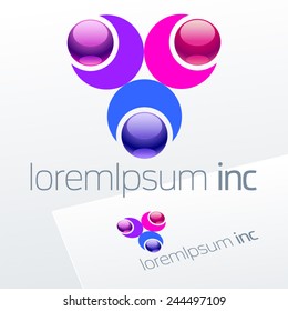 Abstract vector sign. Logo for Business, Technology 