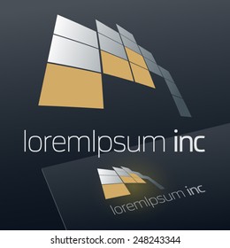 Abstract vector sign. Logo for Business, Technology,  Building