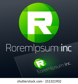 Abstract vector sign. Logo for Business, Technology, Corporation. Letter R