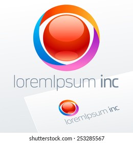 Abstract vector sign. Logo for Business, Corporation, Technology,