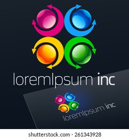 Abstract vector sign. Logo for Business, Technology, Corporation.