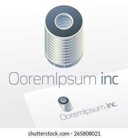 Abstract vector sign. Logo for Business, Building. Letter O 