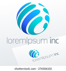 Abstract vector sign. Logo for Business, Technology, Corporation.
