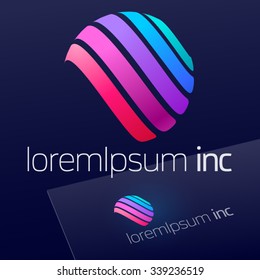 Abstract vector sign. Logo for Business, Technology, Corporation.