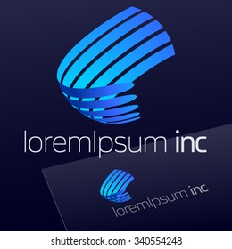 Abstract vector sign. Logo for Business, Technology, Corporation.