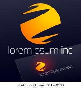 Abstract vector sign. Logo for Business, Technology, Corporation.