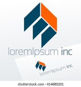 Abstract vector sign. Logo for Business, Technology, Building