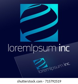 Abstract vector sign. Logo for Business, Technology, Corporation.
