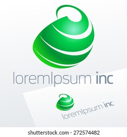 Abstract vector sign. Logo for Ecology, Pharmacy, Cosmetic activity 
