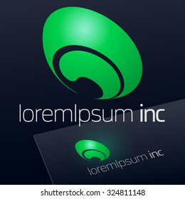 Abstract vector sign. Logo for Ecology, Pharmacy, Cosmetic activity