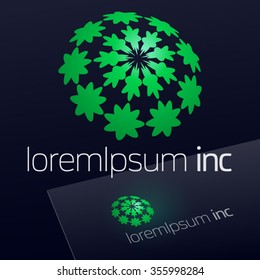 Abstract vector sign. Logo for Ecology, Pharmacy, Cosmetic activity