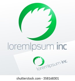Abstract vector sign. Logo for Ecology, Pharmacy, Cosmetic activity