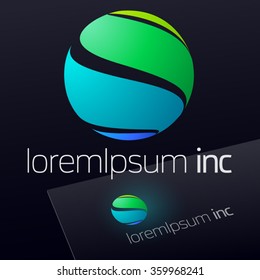 Abstract vector sign. Logo for Ecology, Pharmacy, Cosmetic activity