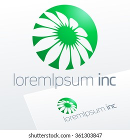 Abstract vector sign. Logo for Ecology, Pharmacy, Cosmetics, Medicine activity