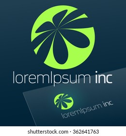 Abstract vector sign. Logo for Ecology, Pharmacy, Cosmetics, Medicine activity
