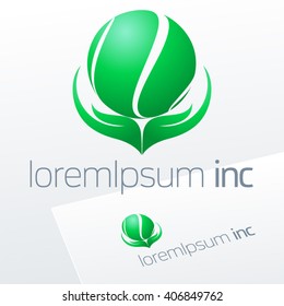 Abstract vector sign. Logo for Ecology, Pharmacy, Cosmetic activity  