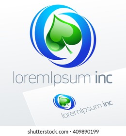 Abstract vector sign. Logo for Ecology, Pharmacy, Cosmetic activity