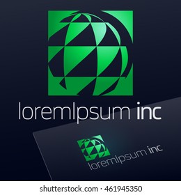 Abstract vector sign. Logo for Ecology, Pharmacy, Cosmetic activity