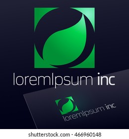 Abstract vector sign. Logo for Ecology, Pharmacy, Cosmetic activity