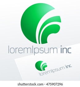 Abstract vector sign. Logo for Ecology, Pharmacy, Cosmetic activity