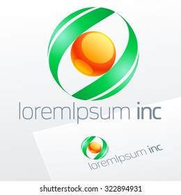 Abstract vector sign. Logo for Logotype for Ecology, Pharmacy, Cosmetic activity