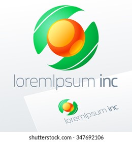Abstract vector sign. Logo for Logotype for Ecology, Pharmacy, Cosmetic activity