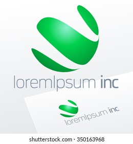 Abstract vector sign. Logo for Logotype for Ecology, Cosmetic activity and Pharmacy