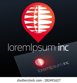 Abstract vector sign. Logotype for Business, Technology, Corporation.