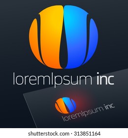 Abstract vector sign. Logotype for Business, Technology, Corporation.