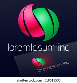 Abstract vector sign. Logotype for Business, Technology, Corporation.