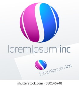 Abstract vector sign. Logotype for Business, Technology, Corporation.