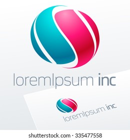 Abstract vector sign. Logotype for Business, Technology, Corporation.