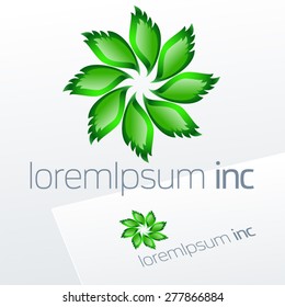 Abstract vector sign. Logotype for Ecology, Pharmacy, Cosmetic activity