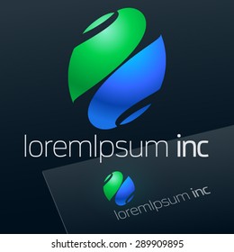 Abstract vector sign. Logotype for Ecology, Pharmacy, Cosmetic activity 