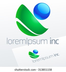 Abstract vector sign. Logotype for Ecology, Pharmacy, Cosmetic activity