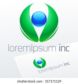 Abstract vector sign Logotype for Ecology, Pharmacy, Cosmetic activity