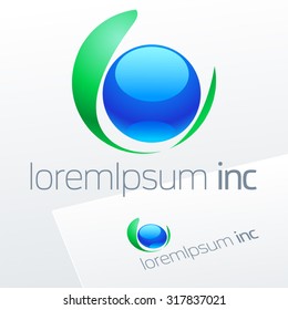 Abstract vector sign. Logotype for Ecology, Pharmacy, Cosmetic activity
