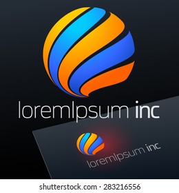 Abstract vector sign on dark Background. Logotype Fashion, Cosmetics 