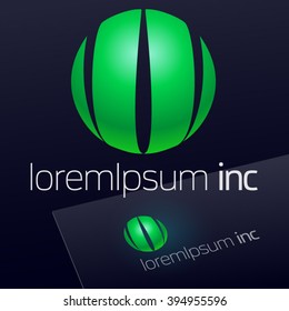 Abstract vector sign on dark Background. Logo for Ecology, Pharmacy, Cosmetic activity