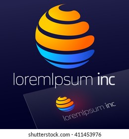 Abstract vector sign on dark Background. Logo for Business, Tourism and Travel
