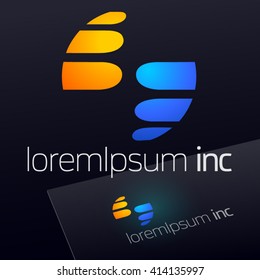 Abstract vector sign on dark Background. Logo for Business, Tourism, Travel