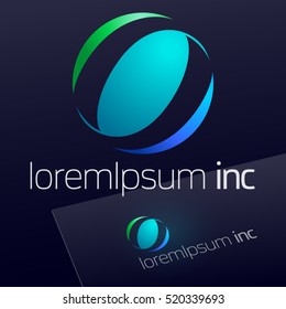 Abstract vector sign on dark Background. Logo for Ecology, Cosmetic, Pharmacy and Medicine activity