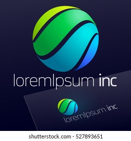 Abstract vector sign on dark Background. Logo for Ecology, Cosmetic, Pharmacy and Medicine activity