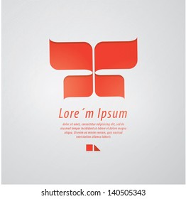 Abstract vector sign with soft pattern. Much space for your text. Stylized butterfly or bloom. Colorfully iconic image.