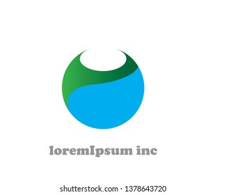 Abstract vector sign in sphere shape. Logotype for Business, Technology, Corporation, - Vector
