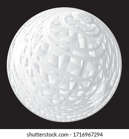 Signo de vector abstracto en forma esfera. Globe blanco