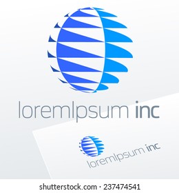 Abstract vector sign in sphere shape. Logo for Business, Media, Technology