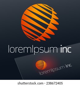 Abstract vector sign in sphere shape. Logo for Business, Media, Technology