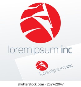 Abstract vector sign in sphere shape. Logo for Business, Corporation