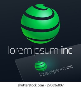 Abstract vector sign in sphere shape. Logo for Ecology, Pharmacy, Cosmetic activity  